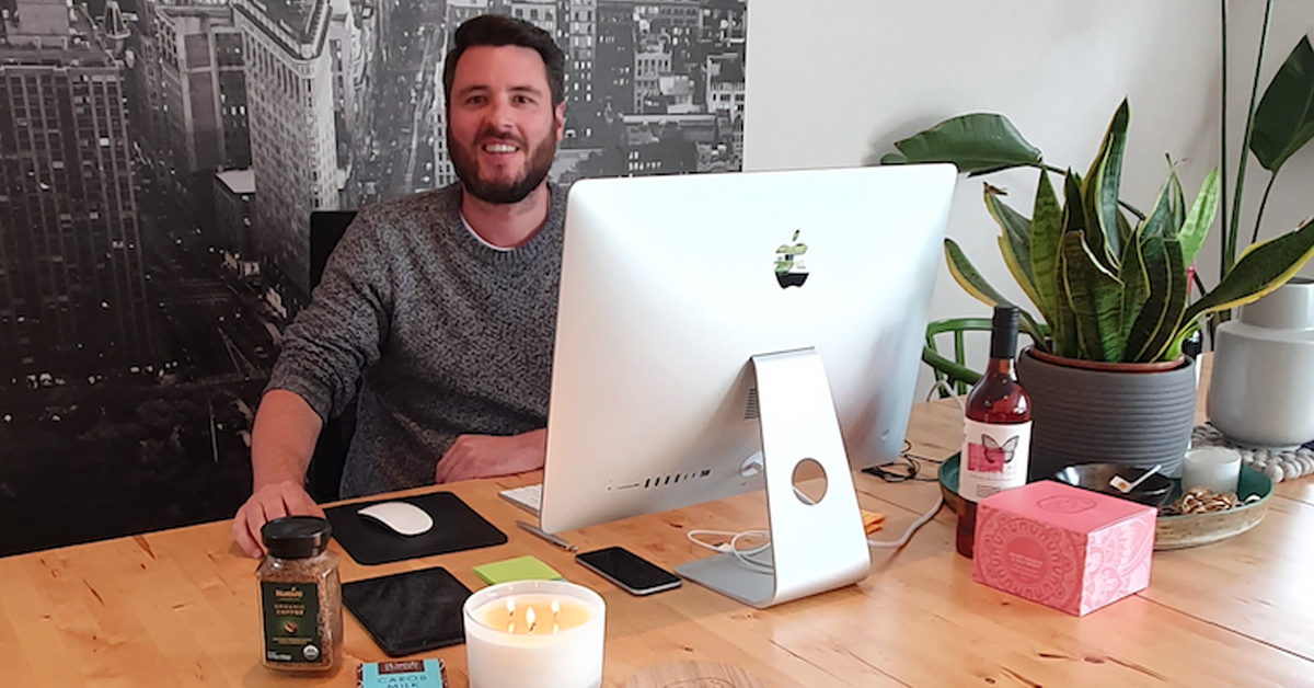 Tim, working from home