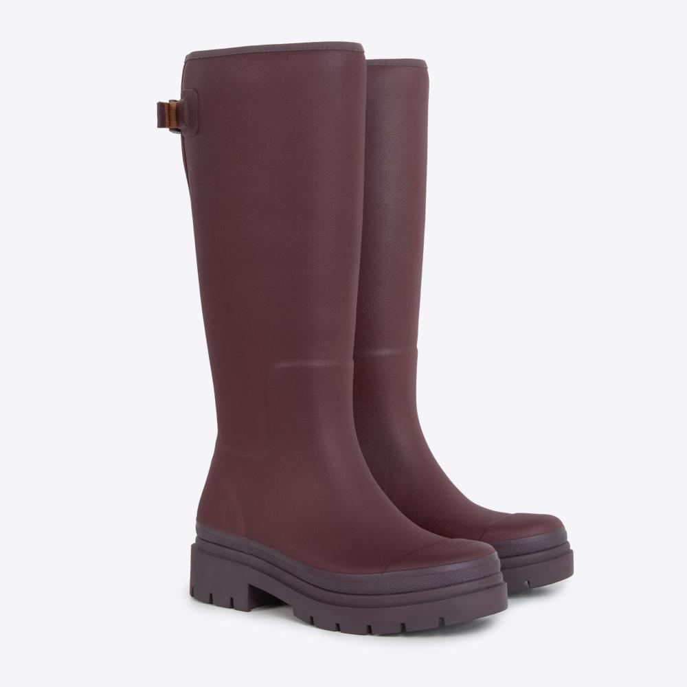 Fergie Tall Wellington Boot // Dark Cherry