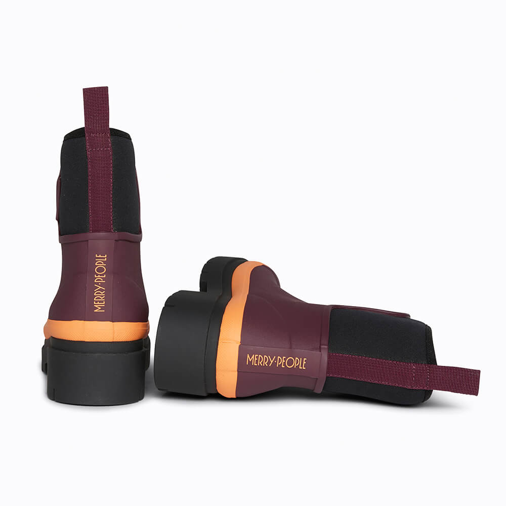 Tully Boot // Plum & Neon Orange