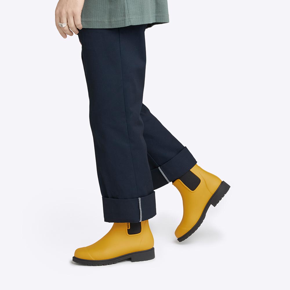 Bobbi Wellington Boot // Mustard Yellow & Black