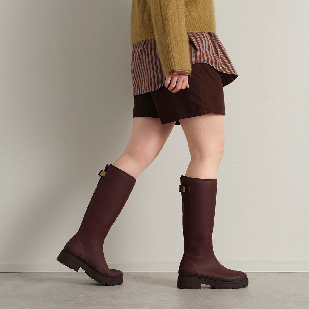 Fergie Tall Wellington Boot // Dark Cherry