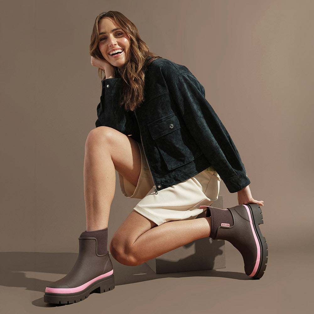 Merry People X Oliver Bonas Tully Boot // Chocolate & Pink