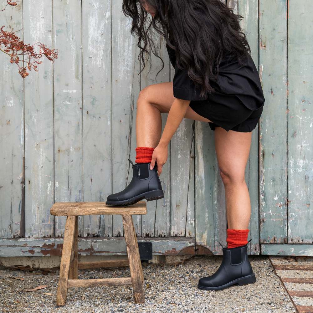 Bobbi Wellington Boot // Black & Black