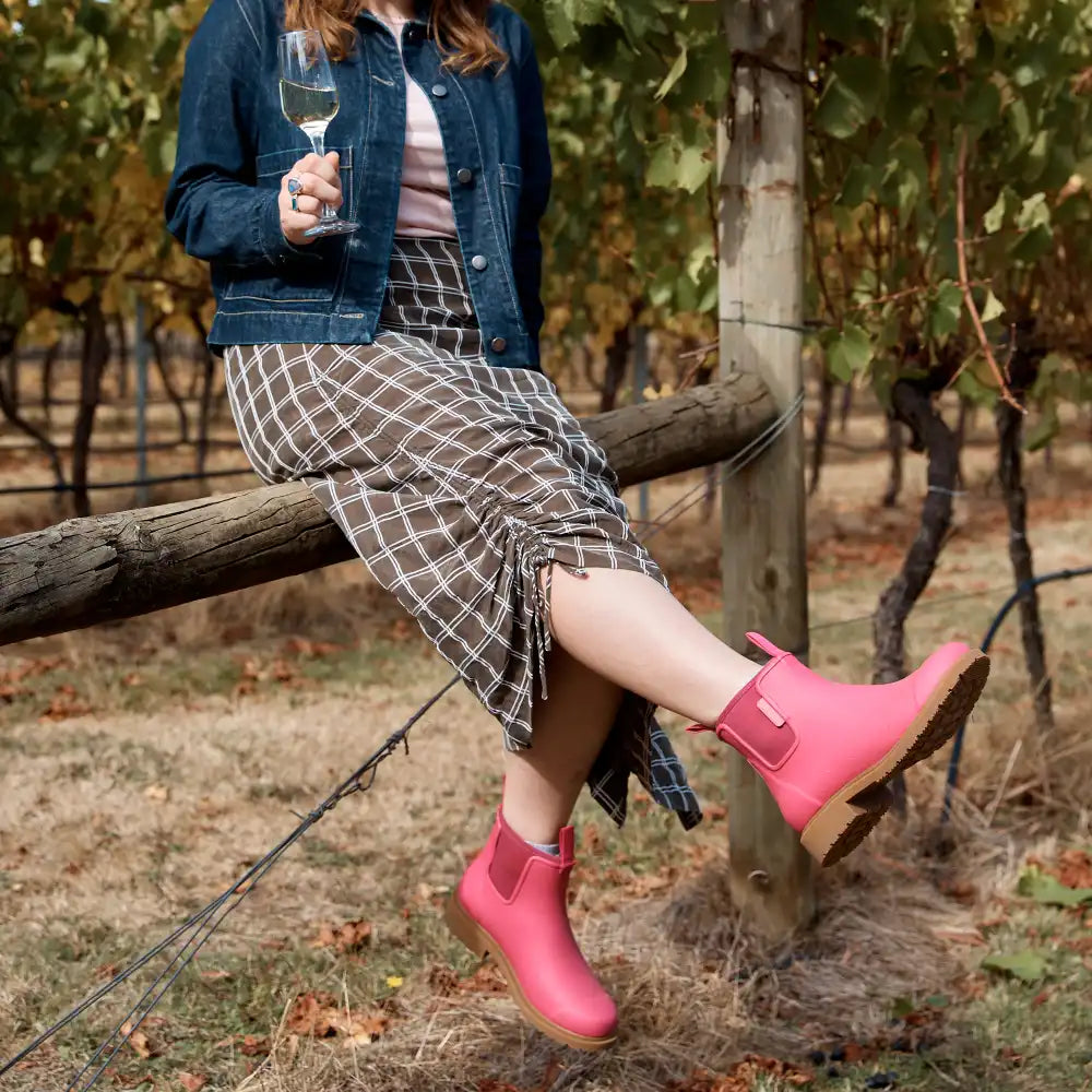 Bobbi Wellington Boot // Fuchsia Pink