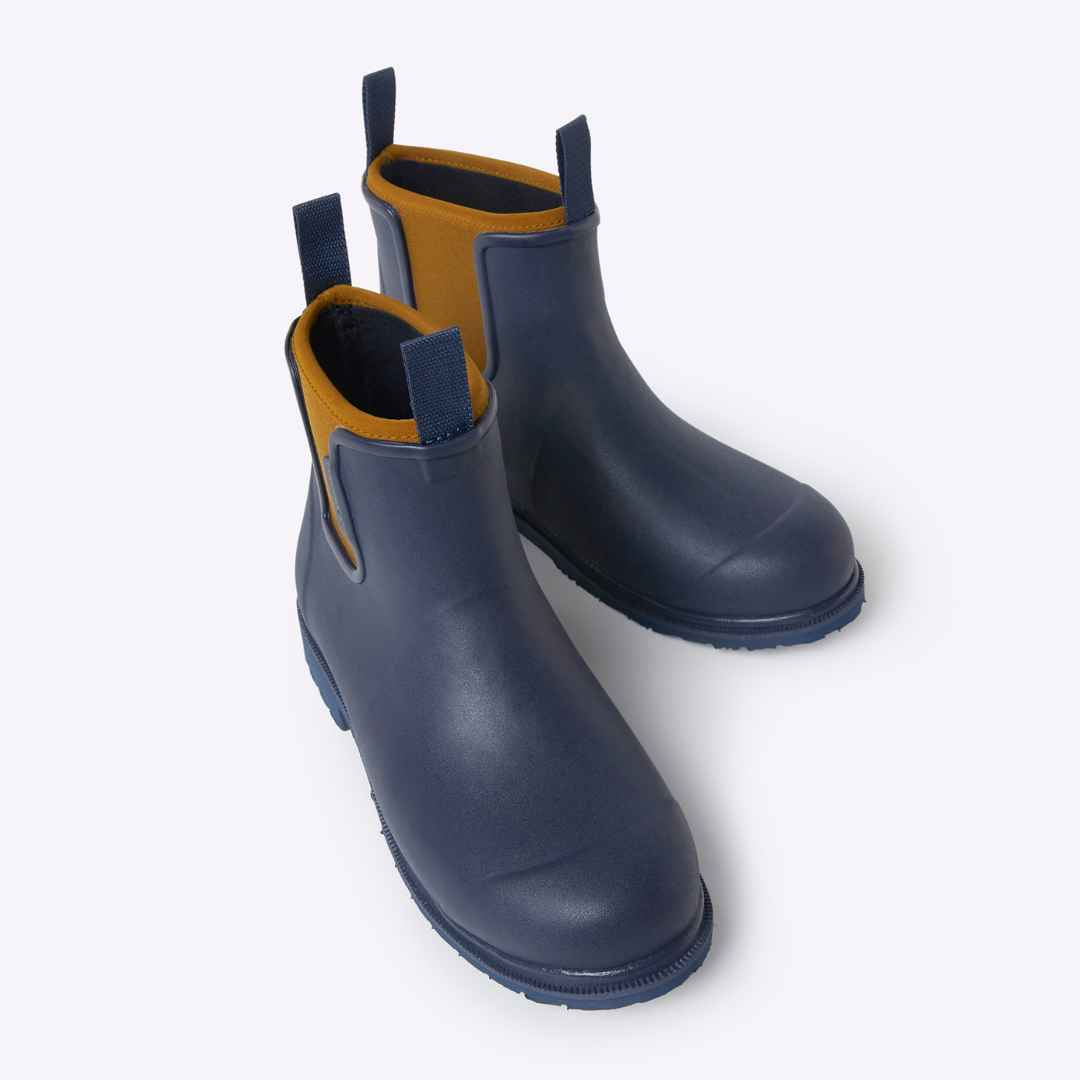 Bobbi Wellington Boot // Oxford Blue & Tan