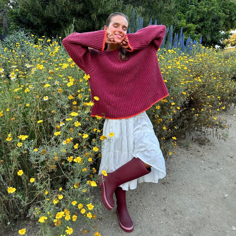 Fergie Tall Wellington Boot // Beetroot Red