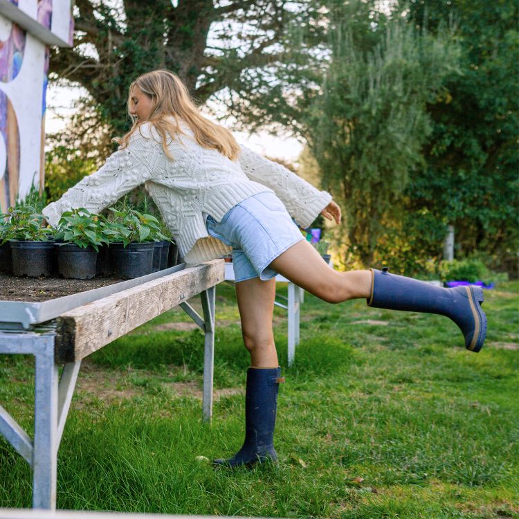 Fergie Tall Wellington Boot // Oxford Blue
