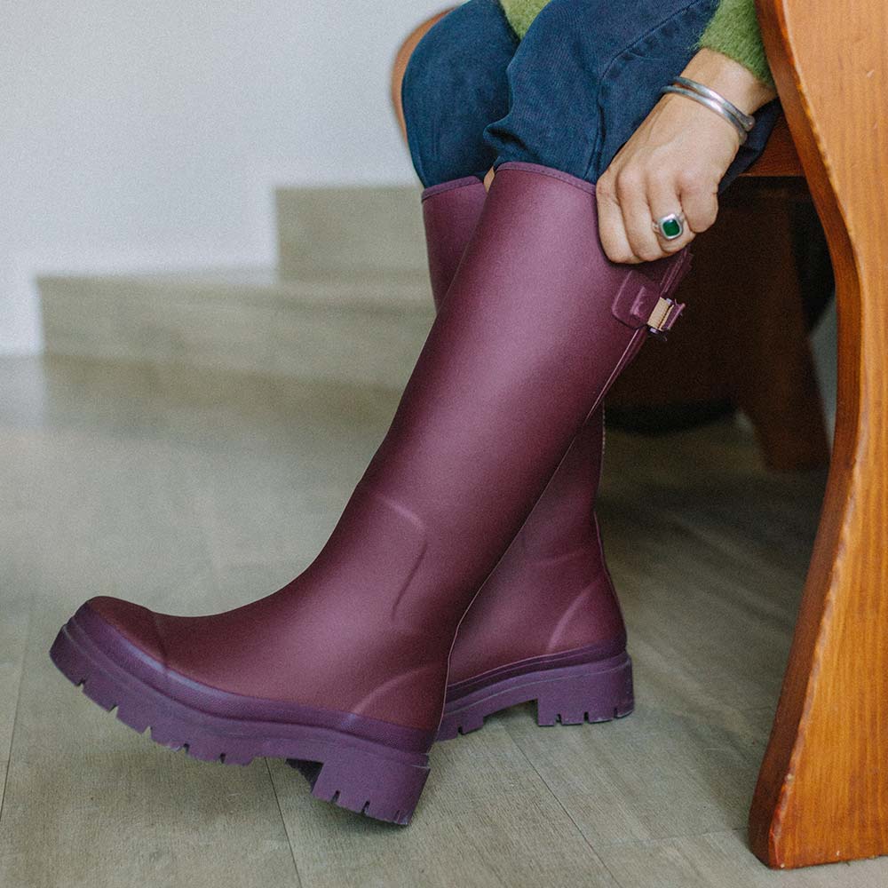 Fergie Tall Wellington Boot // Dark Cherry