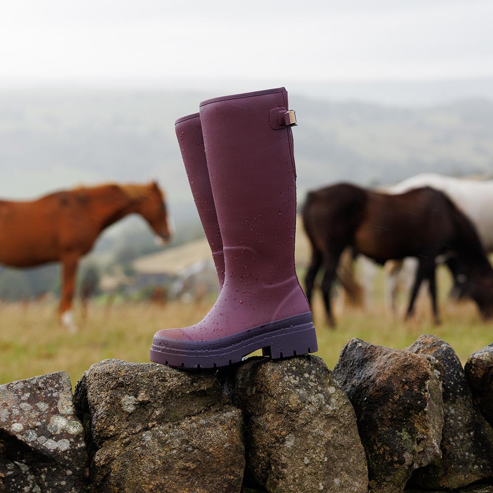 Fergie Tall Wellington Boot // Dark Cherry