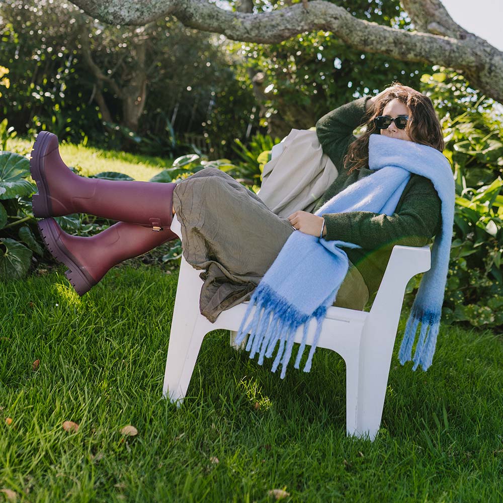 Fergie Tall Wellington Boot // Dark Cherry