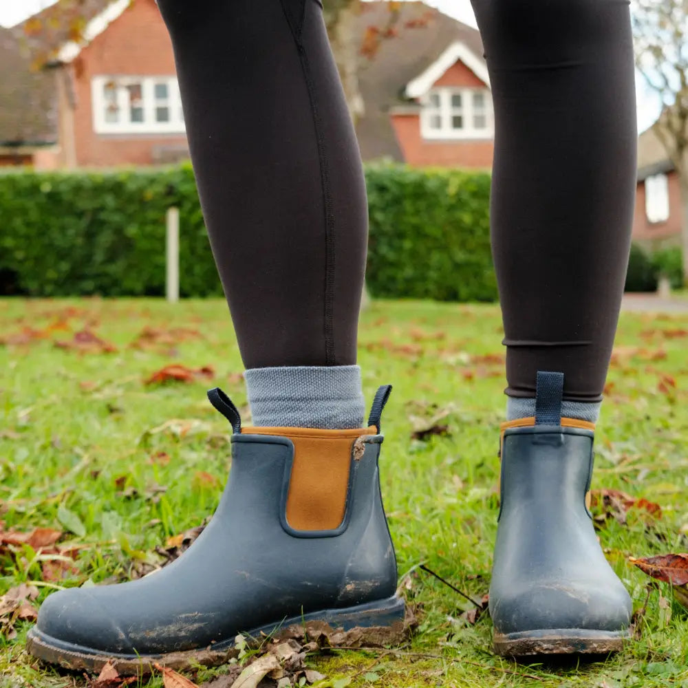 Bobbi Wellington Boot // Oxford Blue & Tan