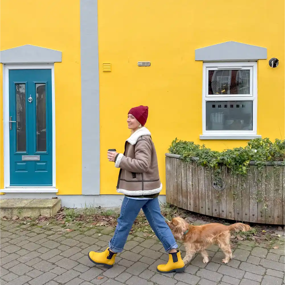 Bobbi Wellington Boot // Mustard Yellow & Black