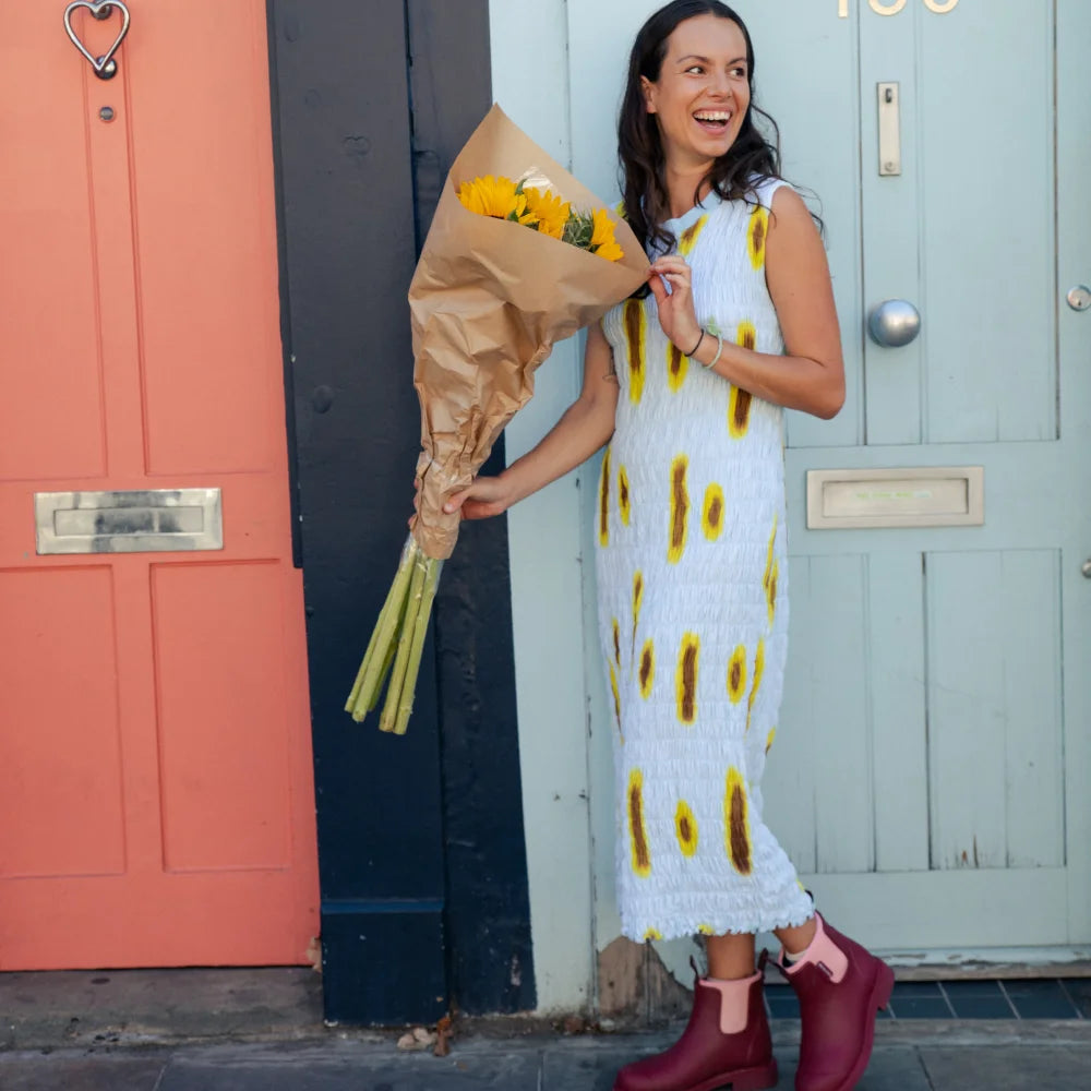 Bobbi Red Wellington Boot // Beetroot & Light Pink