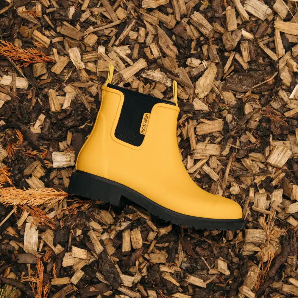 Bobbi Wellington Boot // Mustard Yellow & Black