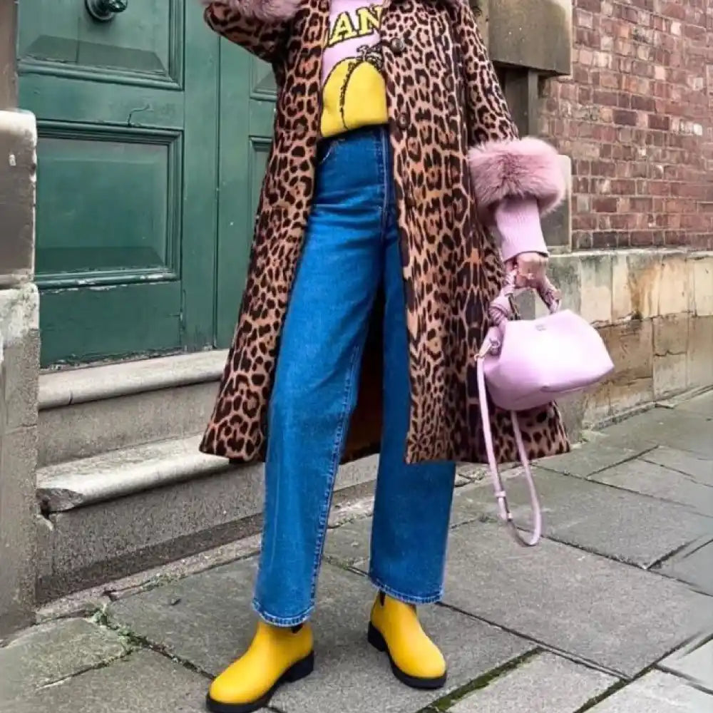 Bobbi Wellington Boot // Mustard Yellow & Black