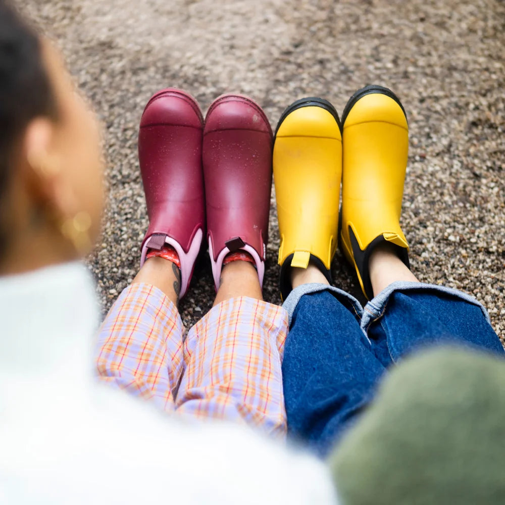 Bobbi Red Wellington Boot // Beetroot & Light Pink