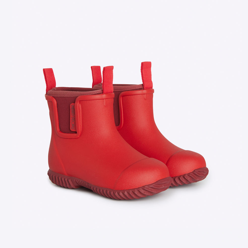 Kids red rain fashion boots