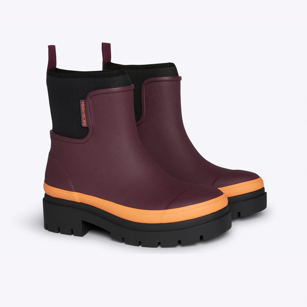 Tully Boot // Plum & Neon Orange