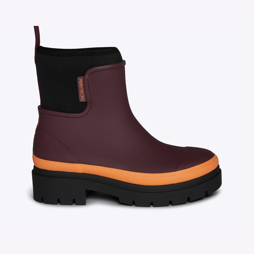 Tully Boot // Plum & Neon Orange