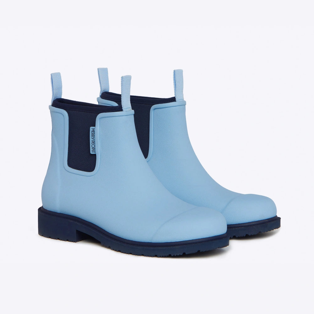Light blue top hunter rain boots