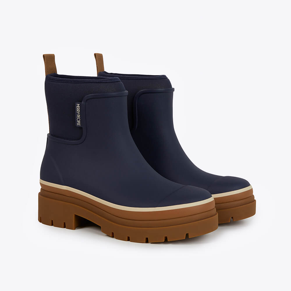 Merry People X Karen Walker Tully Boot // French Navy & Tan [Retired]