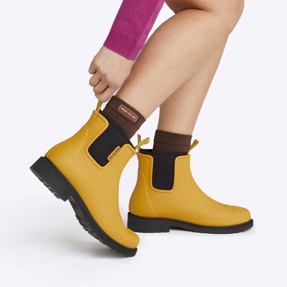Bobbi Wellington Boot // Mustard Yellow & Black