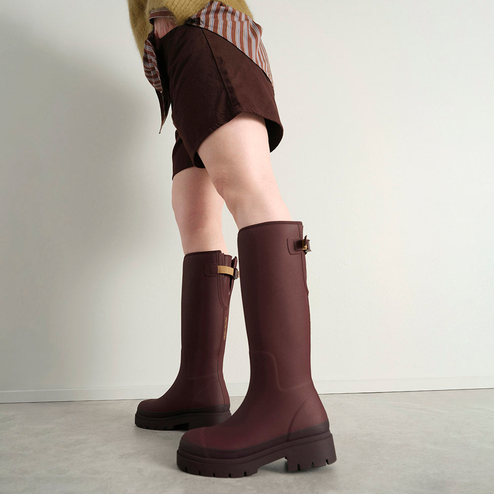 Fergie Tall Wellington Boot // Dark Cherry