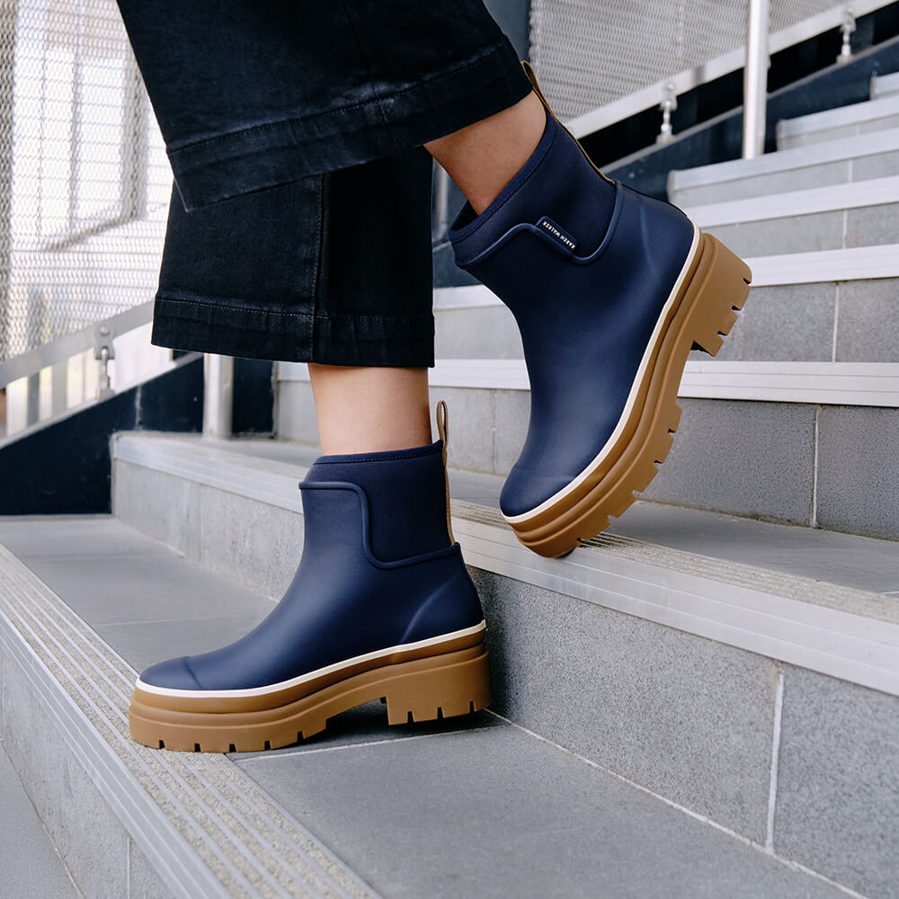 Merry People X Karen Walker Tully Boot // French Navy & Tan [Retired]