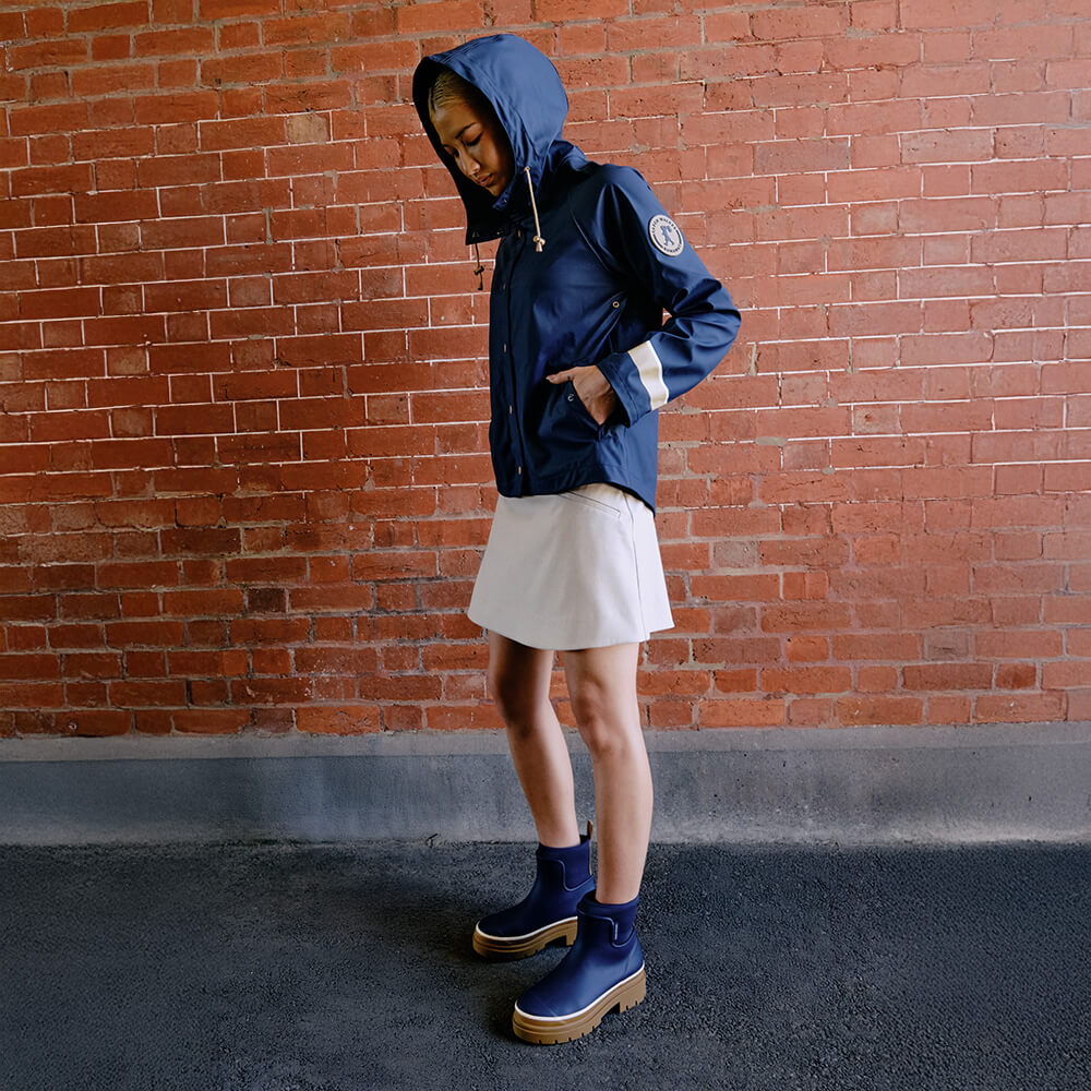 Merry People X Karen Walker Tully Boot // French Navy & Tan [Retired]
