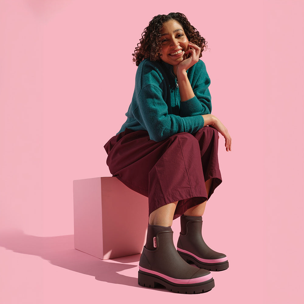 Merry People X Oliver Bonas Tully Boot // Chocolate & Pink