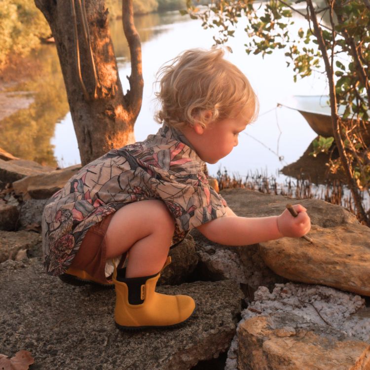 Bobbi Kids Wellington Boot // Mustard Yellow