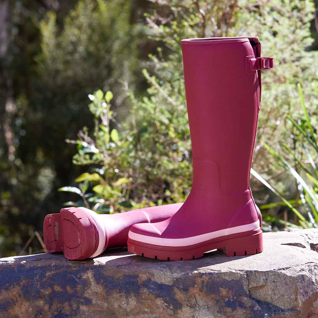 Fergie Tall Wellington Boot // Beetroot Red