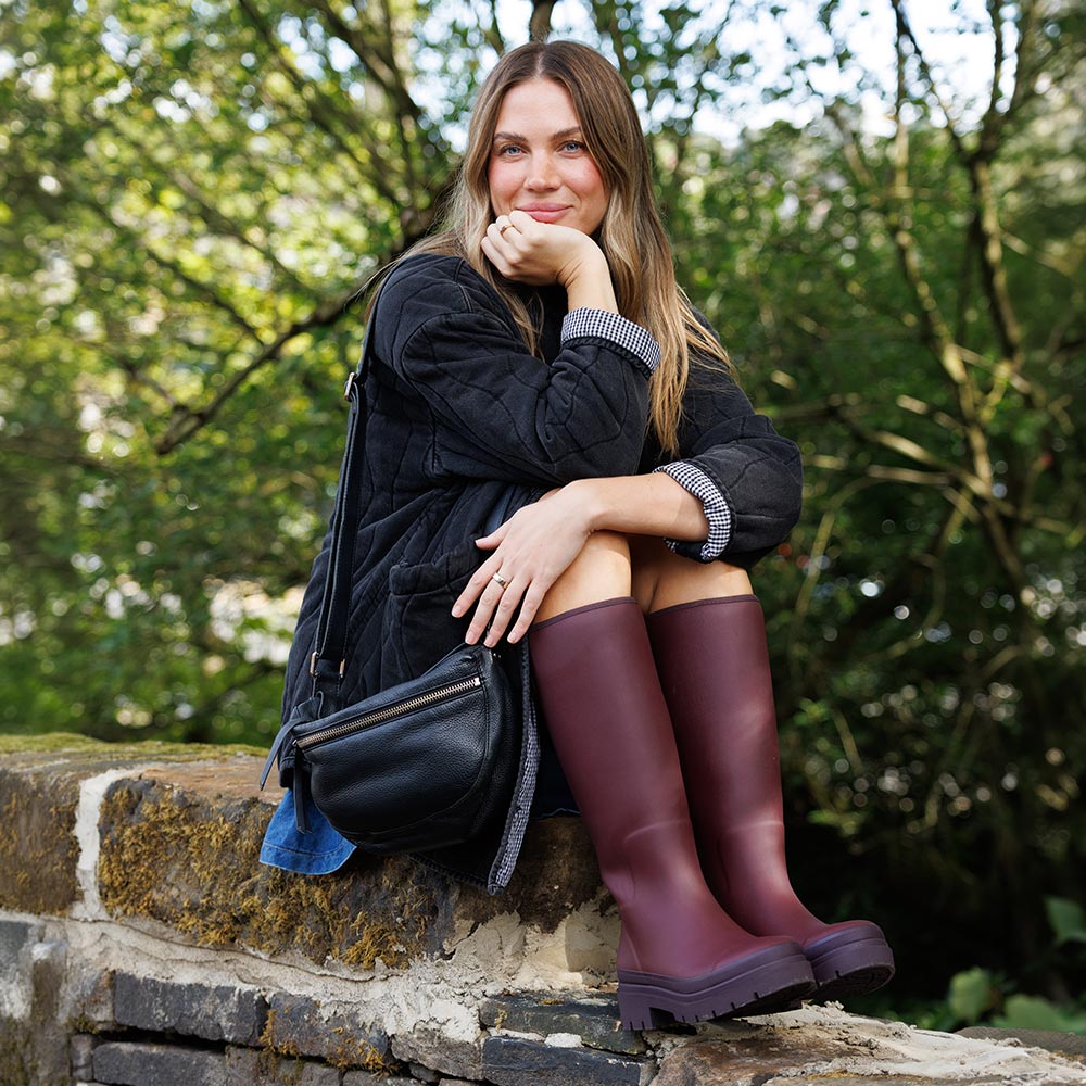 Fergie Tall Wellington Boot // Dark Cherry