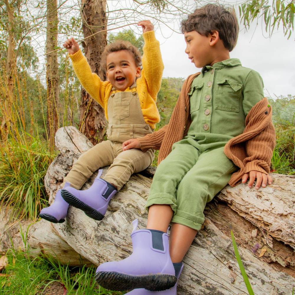 Bobbi Kids Wellington Boot // Lavender & Navy