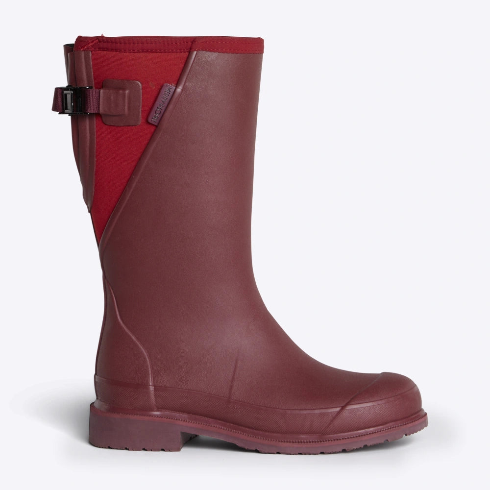 Darcy Mid Calf Wellington Boot // Beetroot & Red